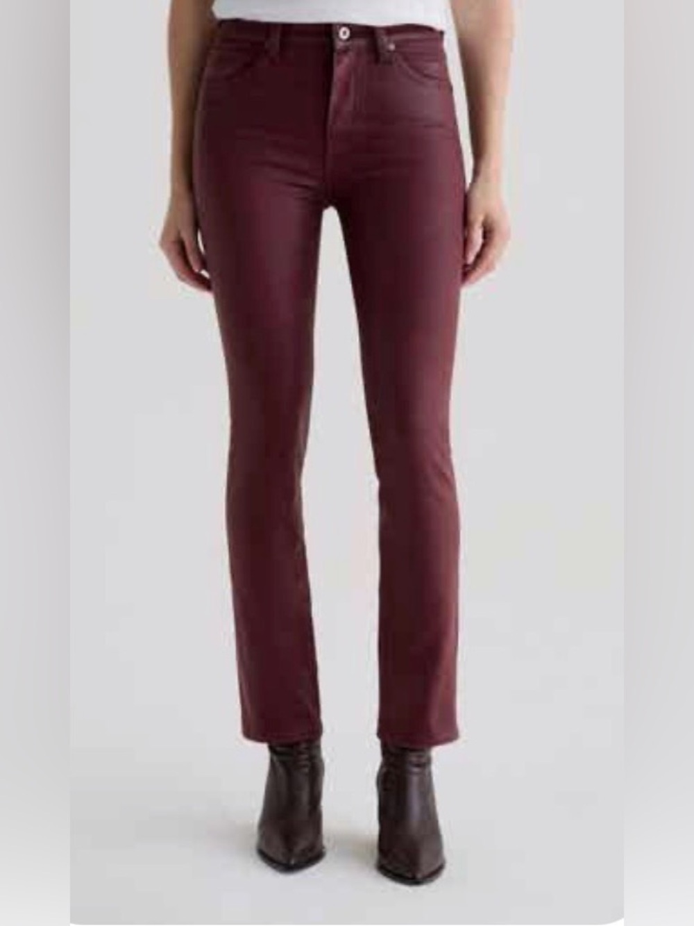 AG The Farrah Skinny Wine Color High Rise Ankle Jean 27